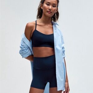 Lululemon Flow Y Bra Nulu Light Support True Navy